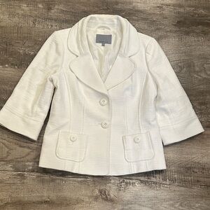 Classiques Entier Women's Large White Textured Blazer